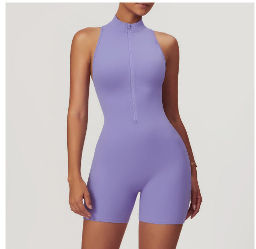 Janice Zipper Jumpsuit Backless