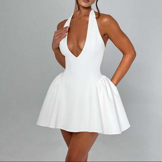 Rosie Sexy Deep V-neck Halter Dress